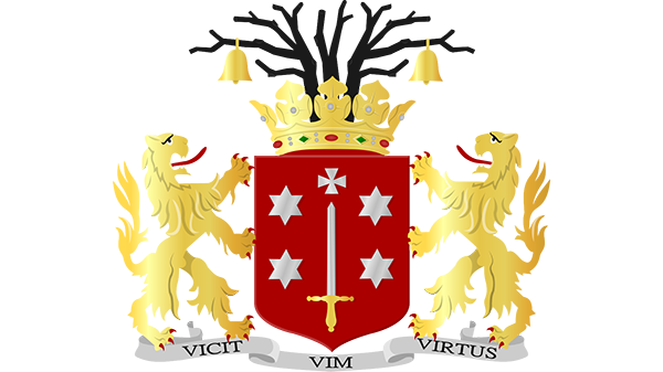 Wapen gemeente Haarlem - in kleur op transparante achtergrond - 600 * 337 pixels 
